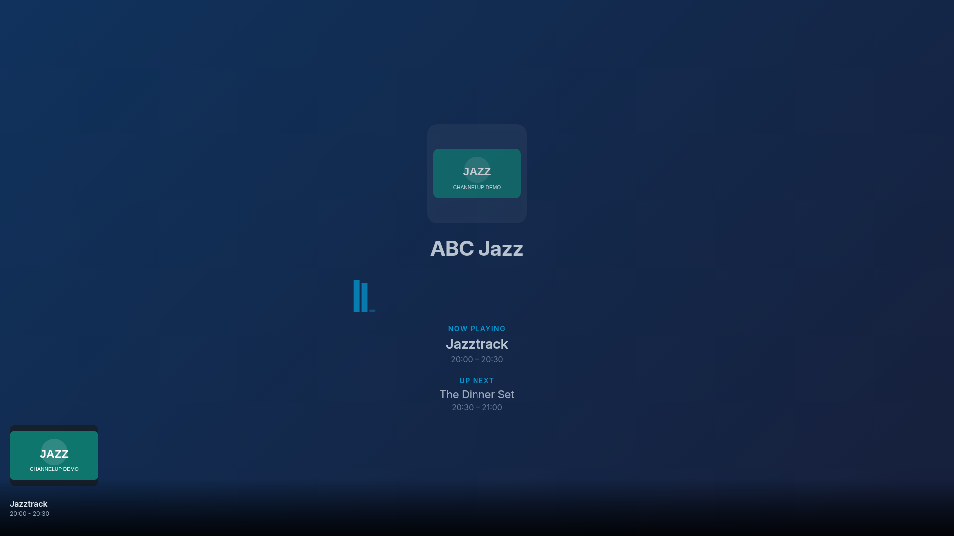 ChannelUP audio-only radio presentation